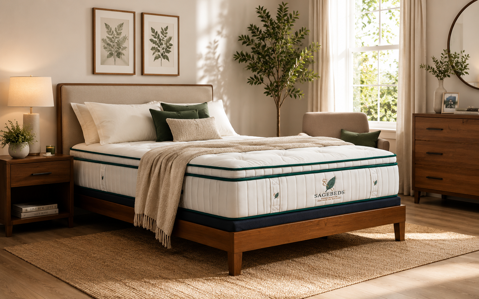 Sagebeds Organic Dunlop Latex Hybrid Luxury Medium Mattress