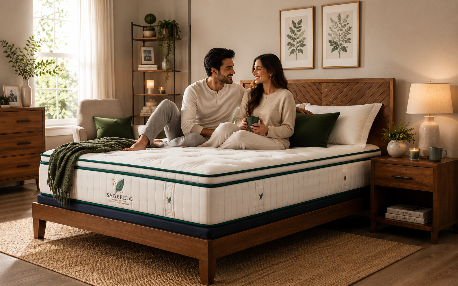 Sagebeds Organic Dunlop Latex Hybrid Luxury Medium Mattress