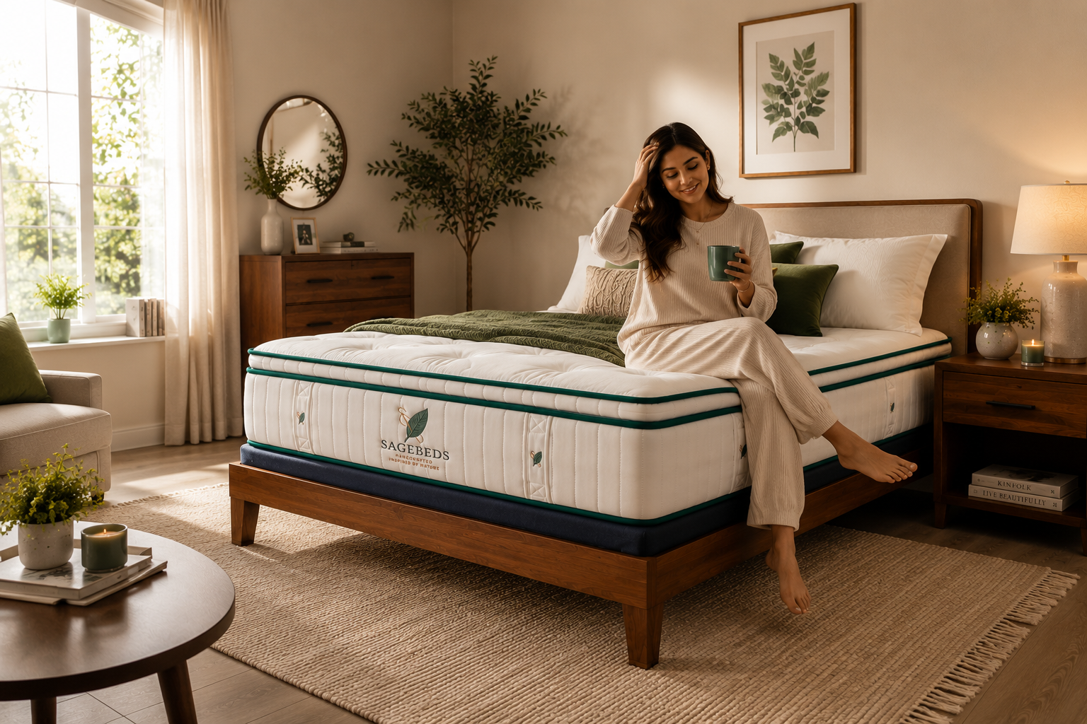 Sagebeds Organic Dunlop Latex Hybrid Luxury Medium Mattress