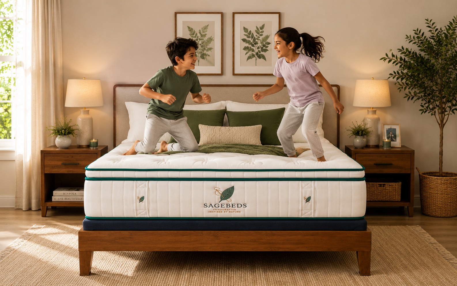 Sagebeds Organic Dunlop Latex Hybrid Luxury Medium Mattress