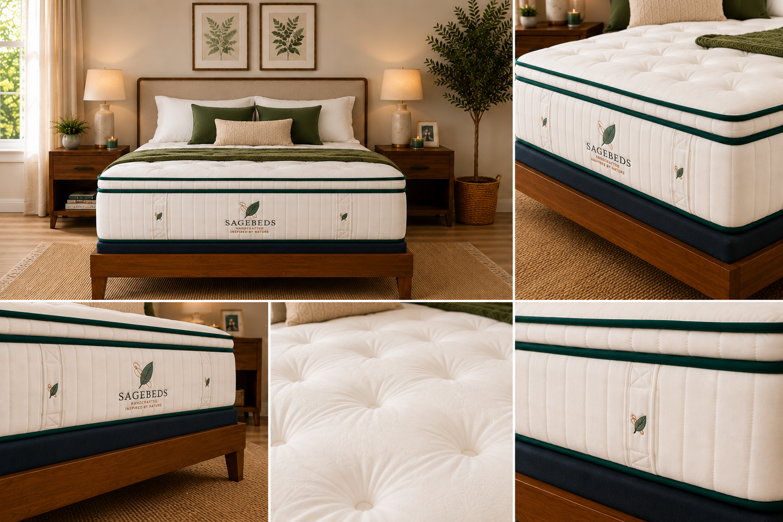 Sagebeds Organic Dunlop Latex Hybrid Luxury Medium Mattress