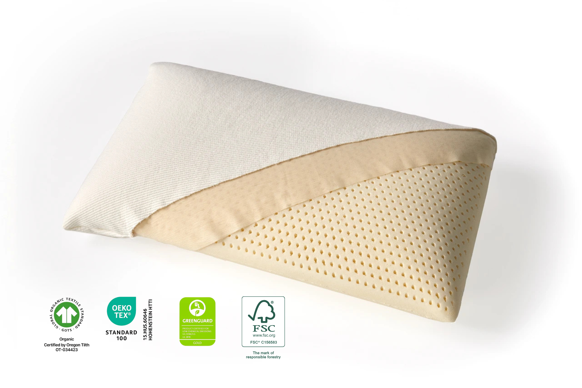 Sagebeds Organic Talalay Latex Pillow GOTS & FSC Certified